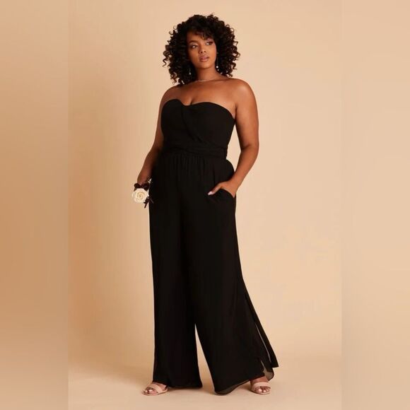 SOLD Birdy Grey Gigi Convertible Black Chiffon Bridesmaid Jumpsuit Size Medium - Picture 15 of 16